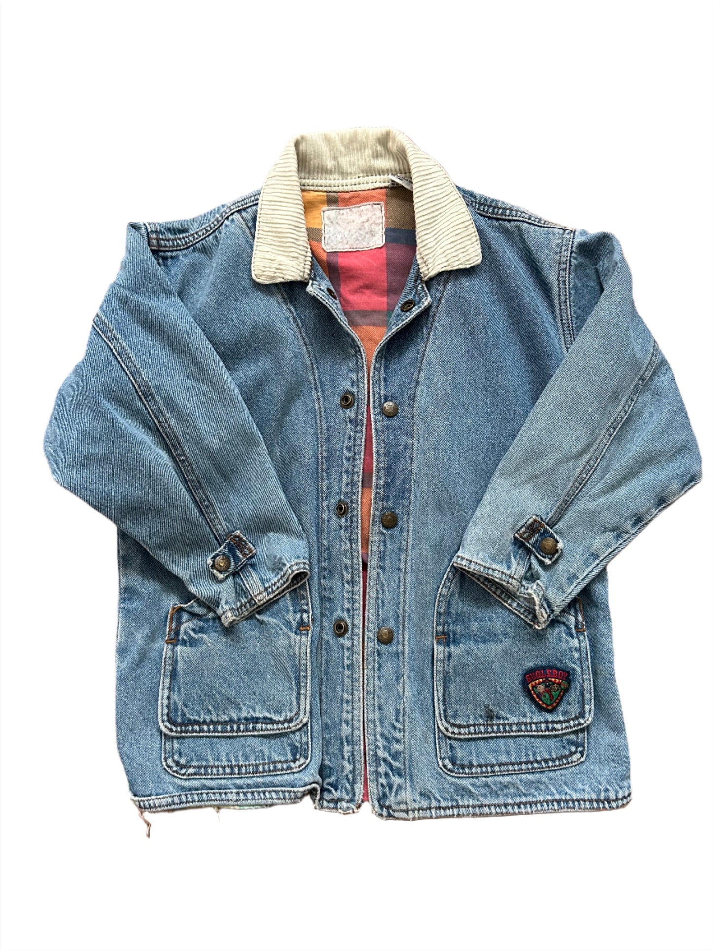 Vintage Corduroy Collar Denim Jacket