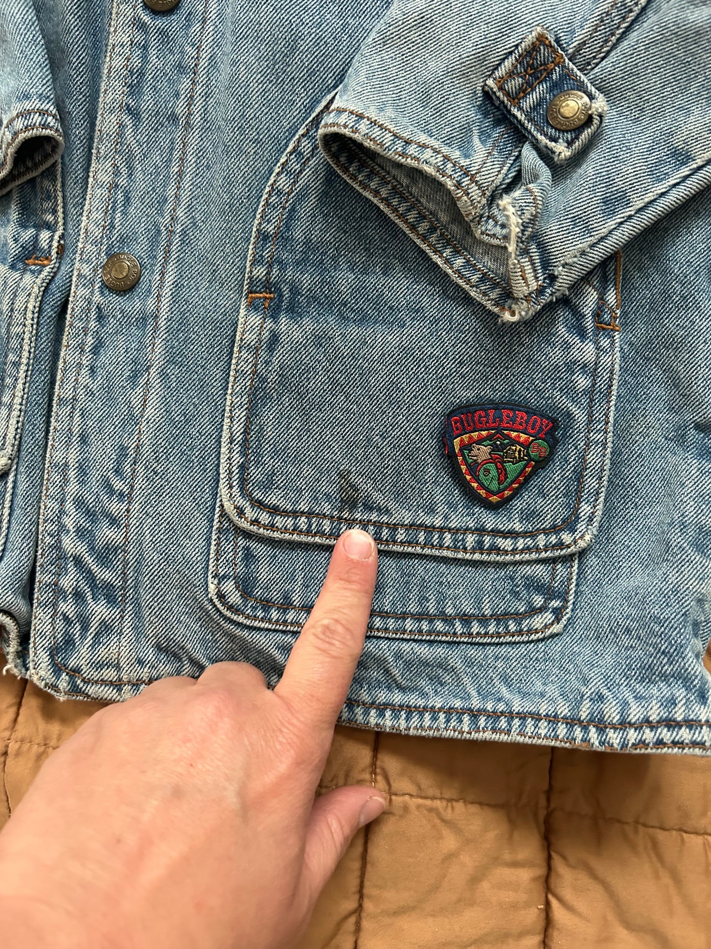 Vintage Corduroy Collar Denim Jacket