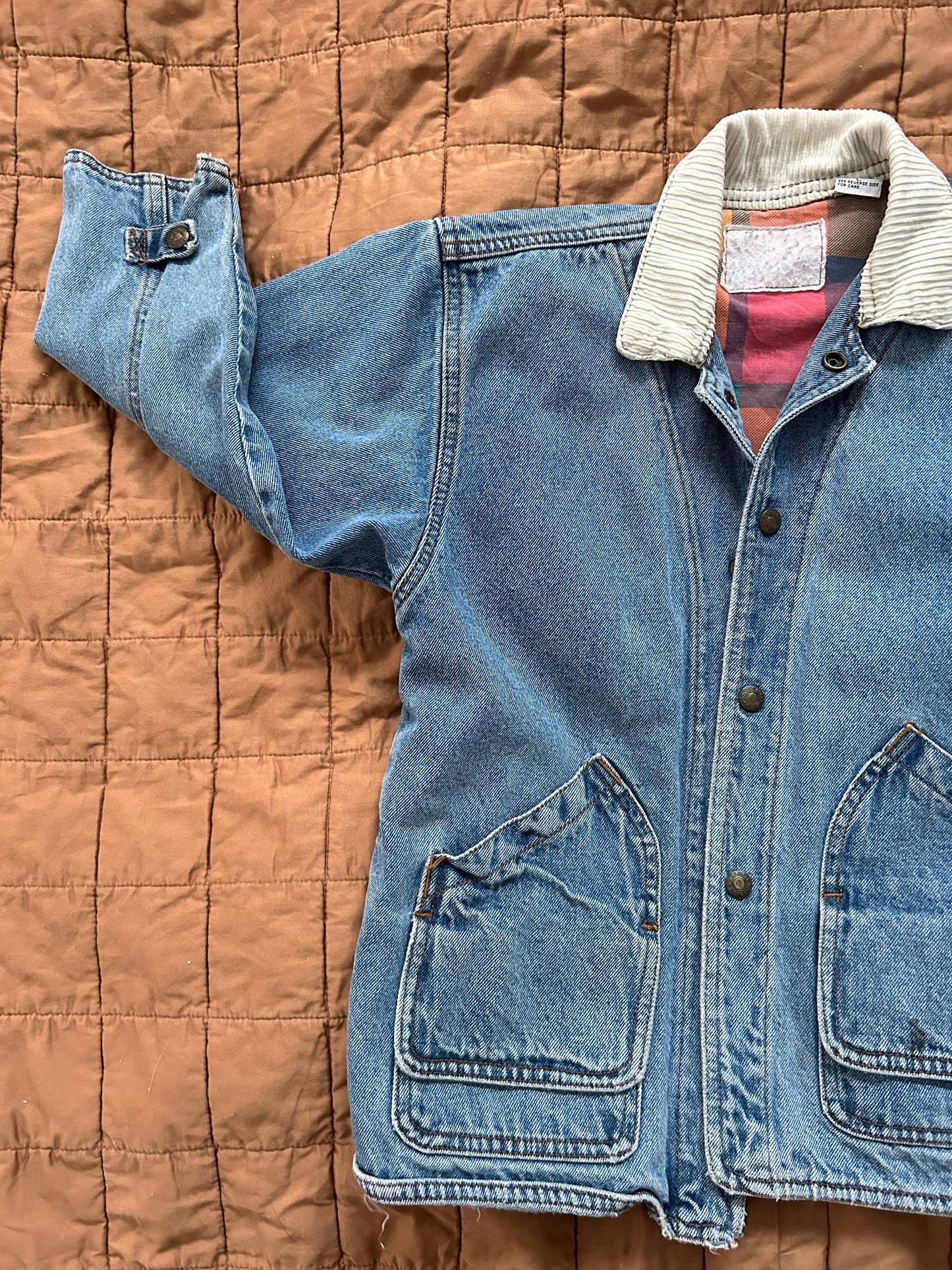 Vintage Corduroy Collar Denim Jacket