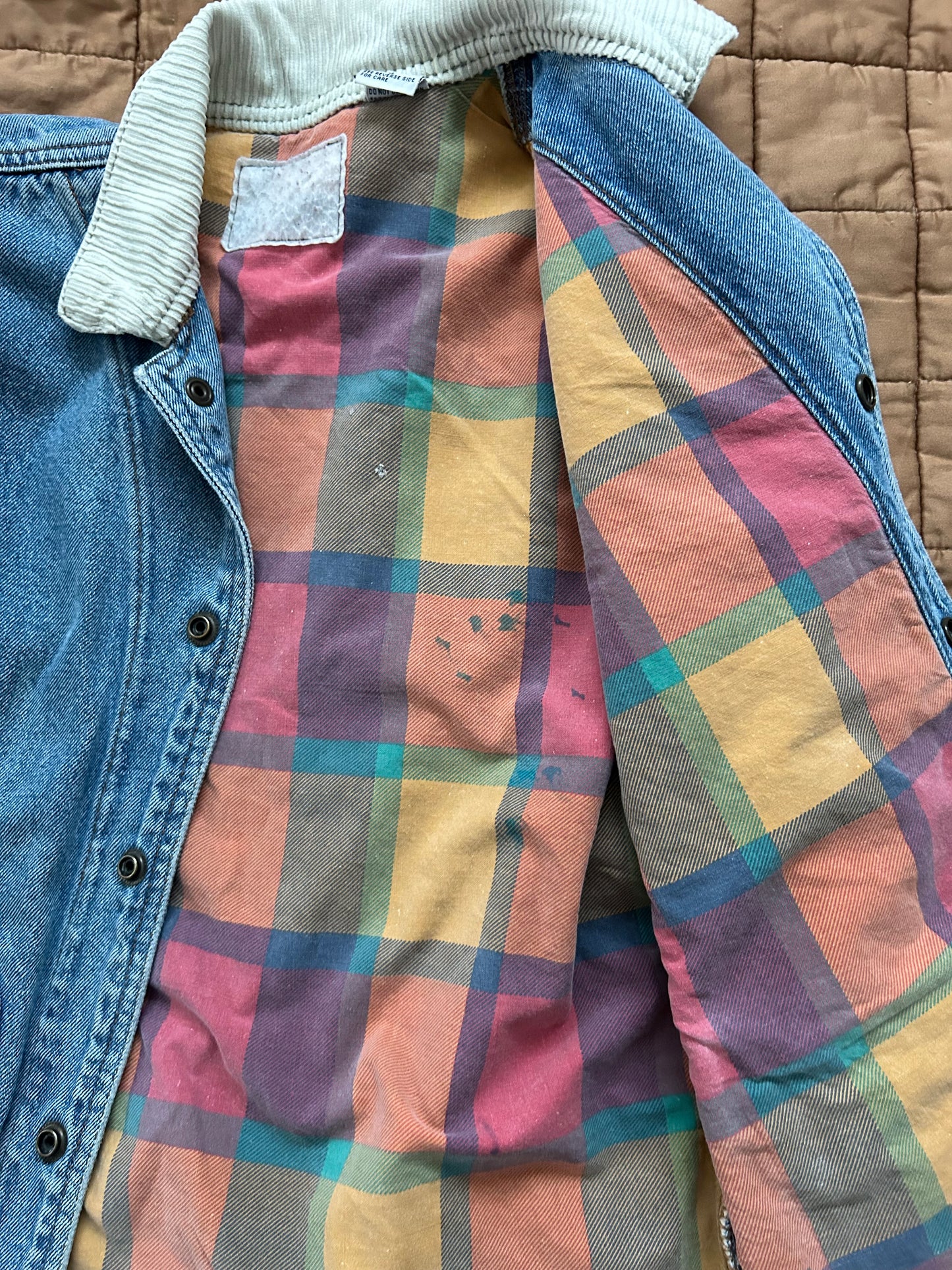 Vintage Corduroy Collar Denim Jacket