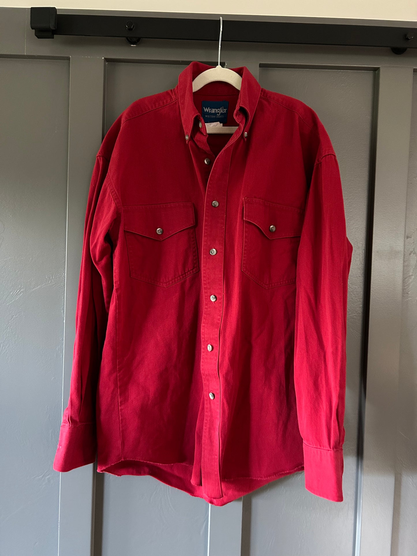 Vintage Red Denim Button Down