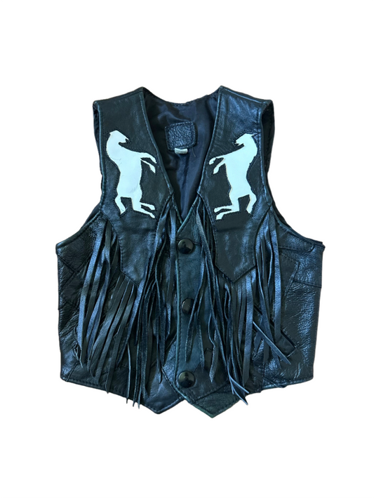 Fringe Leather Cowboy Vest