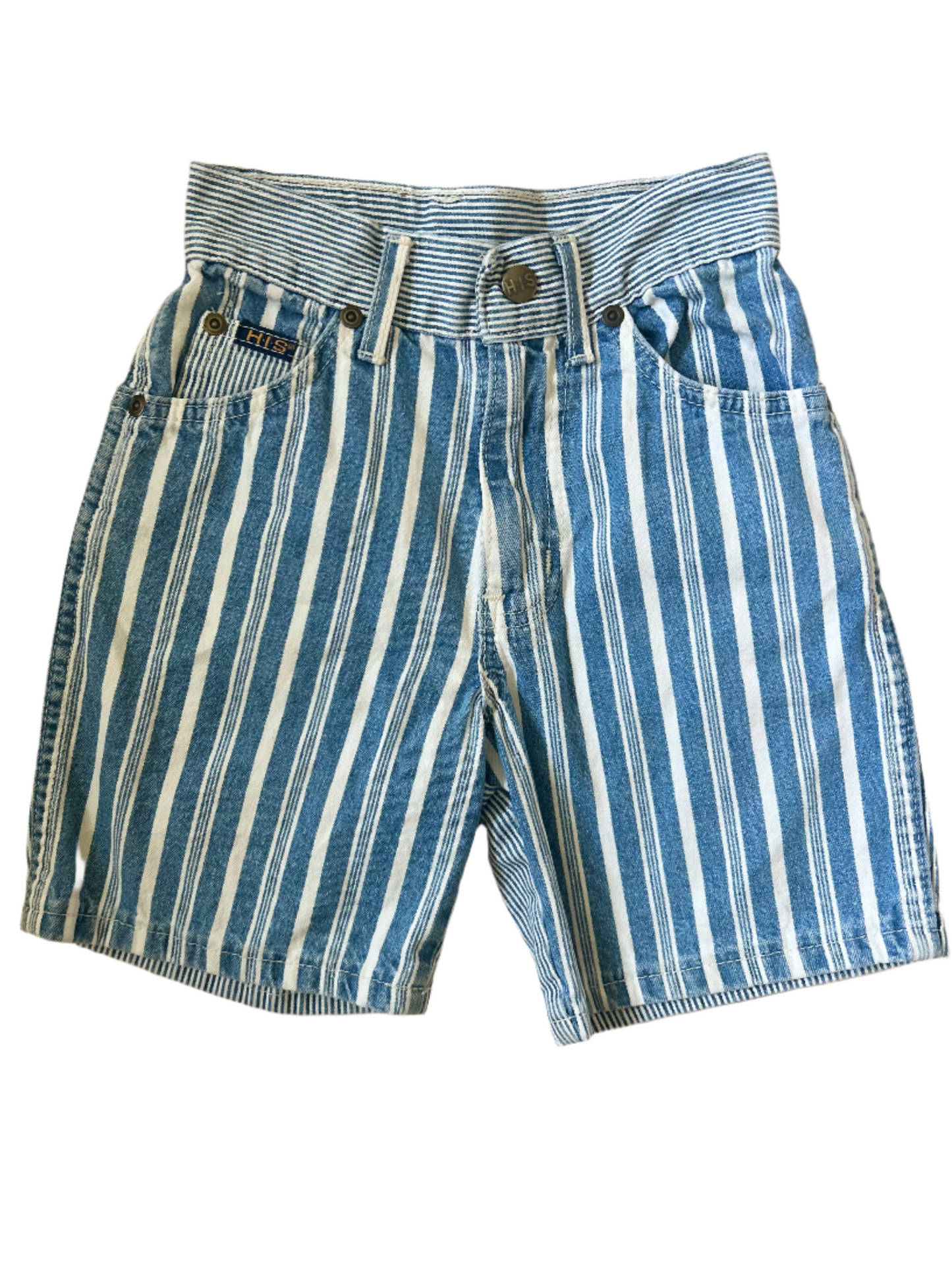 Pinstriped Jean Shorts