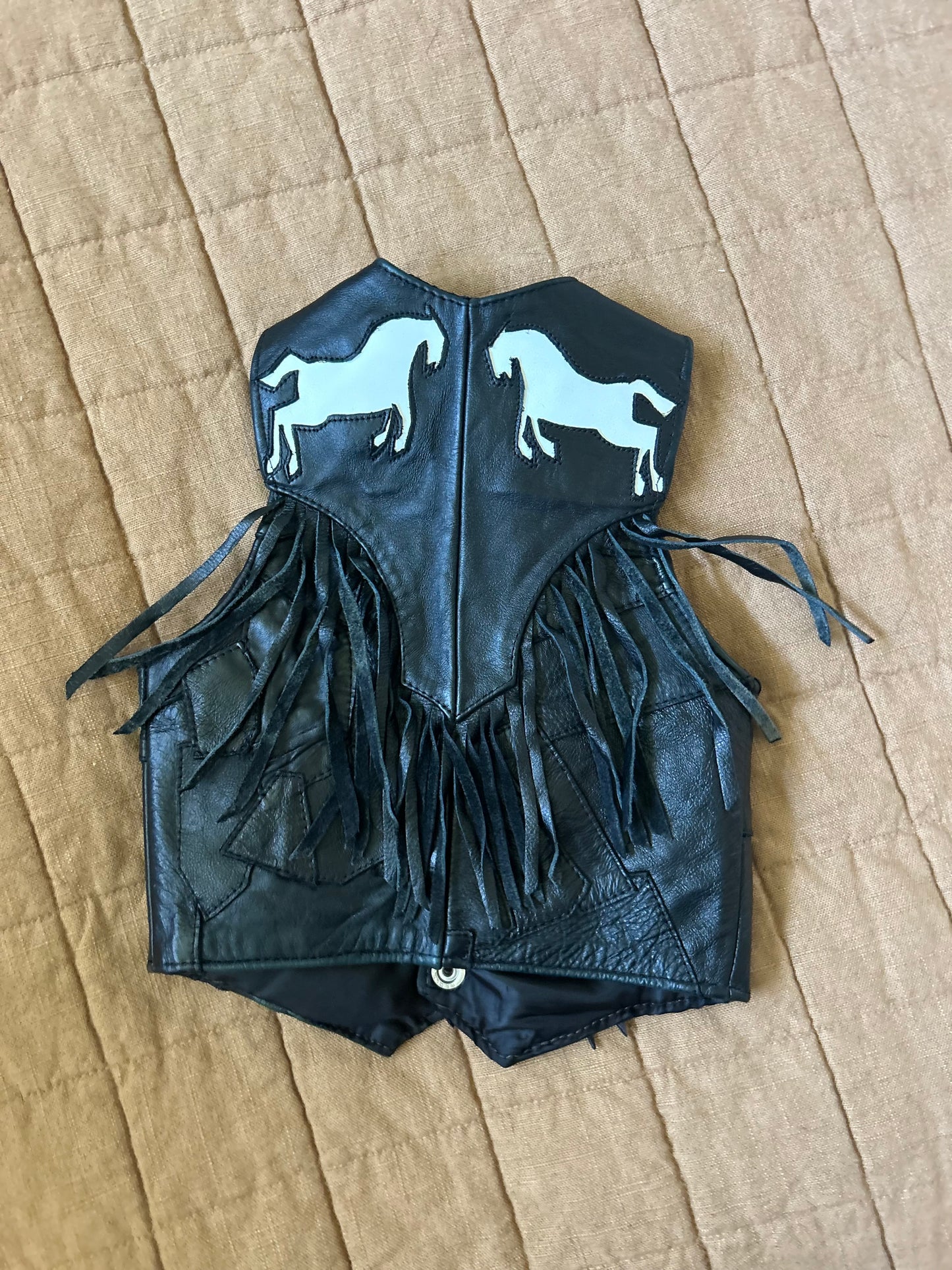 Fringe Leather Cowboy Vest